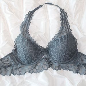 Pink Victoria's Secret Grey Lace Bralette